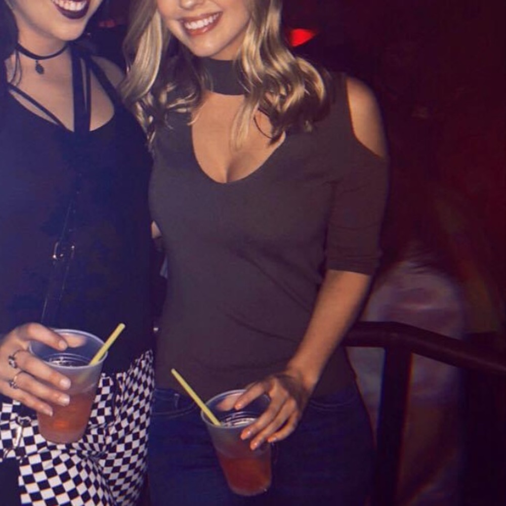 Army Green cut out shirt